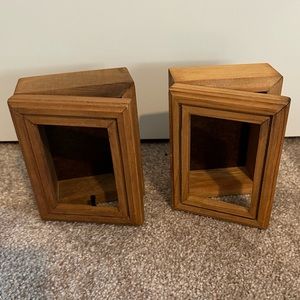 ^ Set Of 2 Wooden Sports Trading Card Boxes (4x5x2 in)